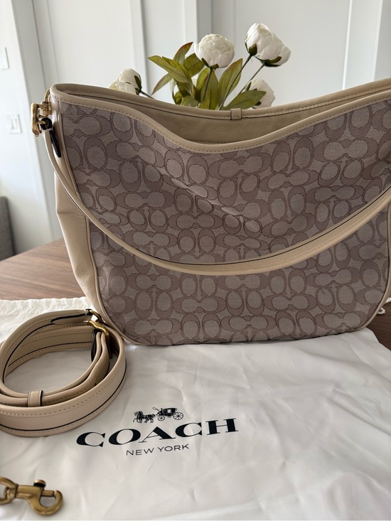 Handbags - Coach Soft Tabby Hobo Chalk/Signature Jacquard- Gold Hardware
